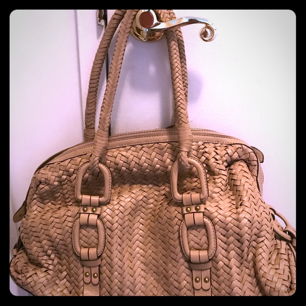 Everyday authentic Cole Haan Tan woven bag